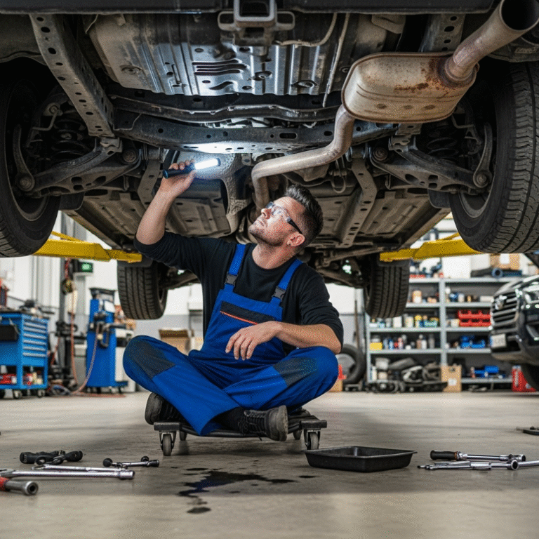 차량 하부에서 덜그럭거리는 소리가 날 때 점검해야 할 곳은?