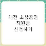 대전 소상공인 지원금 신청 서류 및 사용처 안내