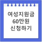 여성지원금 신청방법 60만원 혜택 받는 법 가이드
