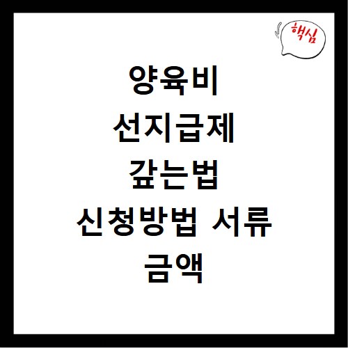 양육비 선지급제 갚는법 신청방법 서류 금액 기간