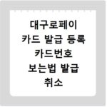 대구로페이 카드 발급 등록 카드번호 보는법 발급 취소