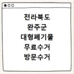 전라북도 완주군 대형폐기물 무료수거 방문수거 스티커 신고 신청하기