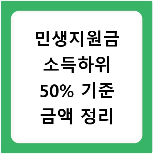 민생지원금 소득하위 50% 기준 금액 정리