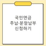 국민연금 추납 분할납부 노후 준비 전략