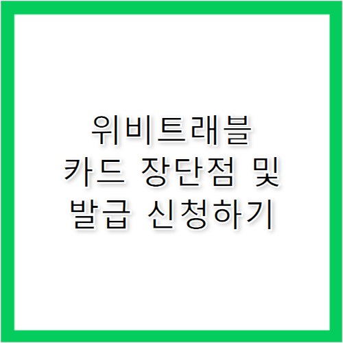 위비트래블 카드, 해외 여행 필수템 장단점 솔직 후기