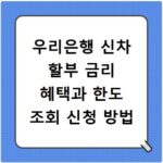 우리은행 신차 할부 금리 혜택과 한도 조회 신청 방법