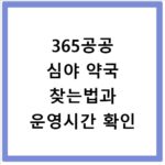 365공공 심야 약국 찾는법과 운영시간 확인