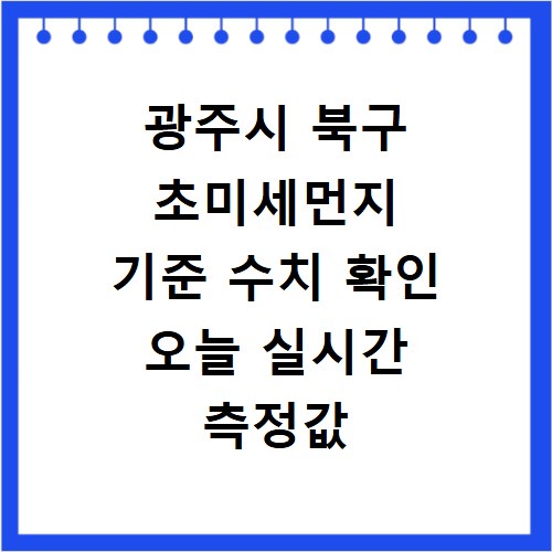 광주시 북구 초미세먼지 기준 수치 확인 오늘 실시간 측정값 확인하기