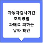 자동차검사기간 조회방법 과태료 피하는 날짜 확인
