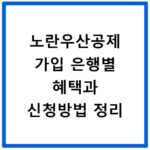 노란우산공제 가입 은행별 혜택과 신청방법 정리
