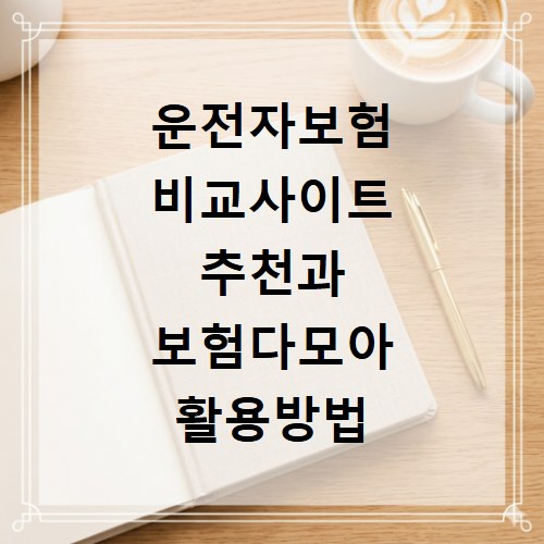 운전자보험 비교사이트 추천과 보험다모아 활용방법 알아보기