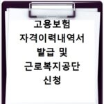 고용보험 자격이력내역서 발급 및 근로복지공단 신청