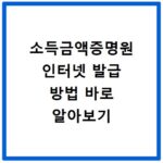 소득금액증명원 인터넷 발급 방법 바로 알아보기