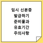 임시 신분증 발급하기 준비물과 유효기간 주의사항 총정리