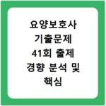 요양보호사 기출문제 41회 출제 경향 분석 및 핵심 포인트