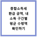 종합소득세 환급 금액, 내 소득 구간별 평균 수령액 확인하기