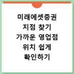 미래에셋증권 지점 찾기 가까운 영업점 위치 쉽게 확인하기