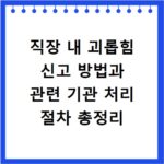 직장 내 괴롭힘 신고 방법과 관련 기관 처리 절차 총정리