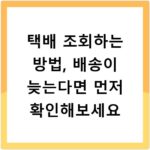 택배 조회하는 방법, 배송이 늦는다면 먼저 확인해보세요