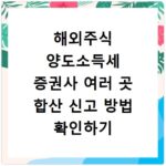해외주식 양도소득세 증권사 여러 곳 합산 신고 방법 확인하기
