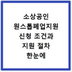 소상공인 원스톱폐업지원 신청 조건과 지원 절차 한눈에 알아보기