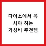 다이소에서 꼭 사야 하는 가성비 추천템