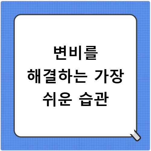 변비를 해결하는 가장 쉬운 습관