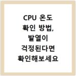 CPU 온도 확인 방법, 발열이 걱정된다면 확인해보세요