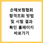 손해보험협회 합격조회 방법 및 시험 결과 확인 홈페이지 바로가기 이용법