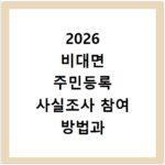 2026 비대면 주민등록 사실조사 참여 방법과 일정