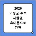 2026 의령군 추석 지원금, 휴대폰으로 간편 신청 방법