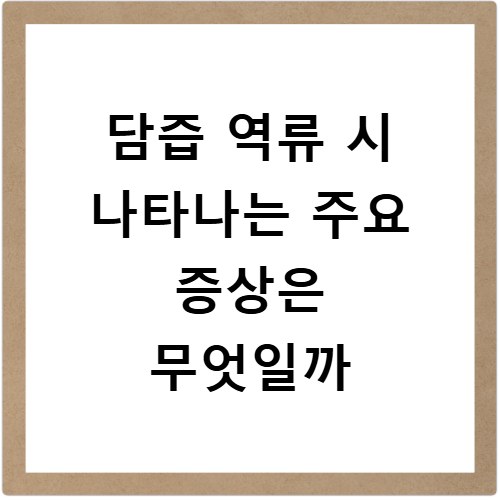 담즙 역류 시 나타나는 주요 증상은 무엇일까