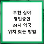 부천 심야 영업중인 24시 약국 위치 찾는 방법