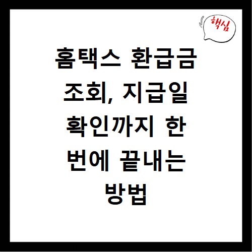 홈택스 환급금 조회, 지급일 확인까지 한 번에 끝내는 방법