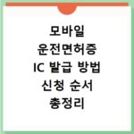 모바일 운전면허증 IC 발급 방법 신청 순서 총정리