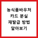 농식품바우처 카드 분실 재발급 방법 알아보기