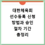 대한체육회 선수등록 신청 방법과 승인 절차 기간 총정리