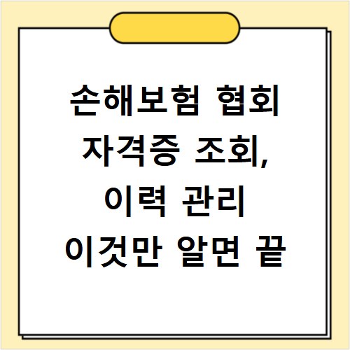 손해보험 협회 자격증 조회, 이력 관리 이것만 알면 끝