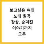보고싶은 여인 노래 원곡 감상, 숨겨진 이야기까지 모두 알려드려요