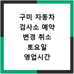 구미 자동차 검사소 예약 변경 취소 토요일 영업시간 총정리