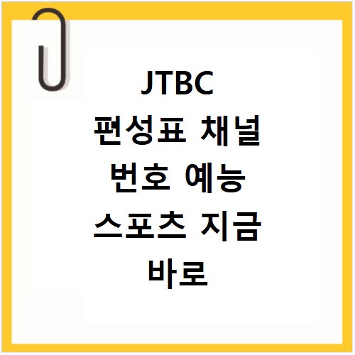 JTBC 편성표 채널 번호 예능 스포츠 지금 바로 확인하세요