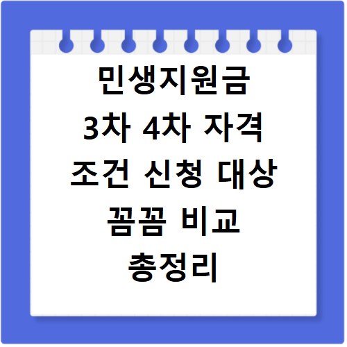 민생지원금 3차 4차 자격 조건 신청 대상 꼼꼼 비교 총정리