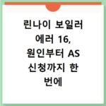 린나이 보일러 에러 16, 원인부터 AS 신청까지 한 번에 해결해요