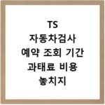 TS 자동차검사 예약 조회 기간 과태료 비용 놓치지 마세요