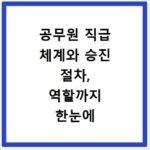공무원 직급 체계와 승진 절차, 역할까지 한눈에 파악하기